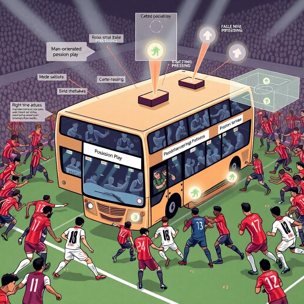 Как автобус стилей владения встречает прессинг и нейтрализует высокий отбор